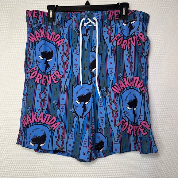 Marvel Wakanda Forever Mens Vibrant Swim Shorts Swim Trunks w/Mesh Size XL 40/42 - Picture 1 of 6